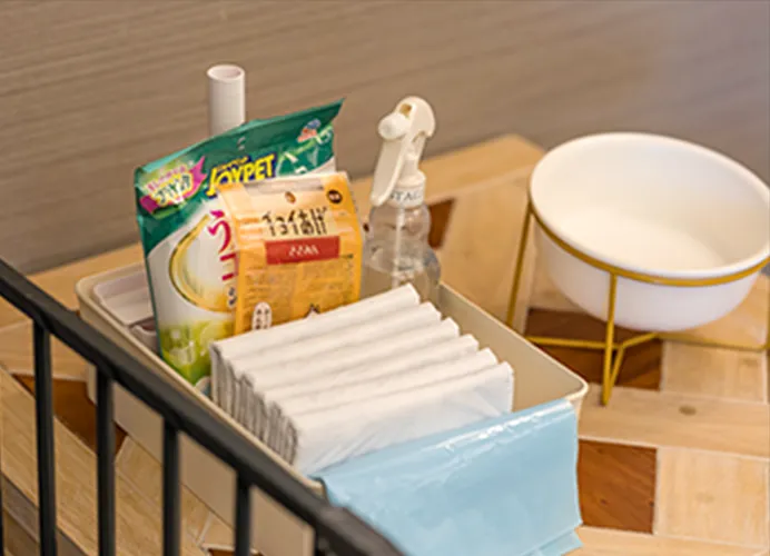 快適な滞在を支える充実のペット用アメニティ