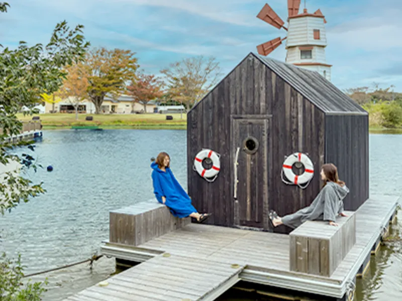 熱気と外気浴の風